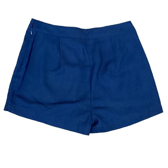 Abercrombie & Fitch Pleated Faux Wrap Mini Skort Skirt Sz 4 Navy/Indigo Blue 42R - Picture 7 of 13